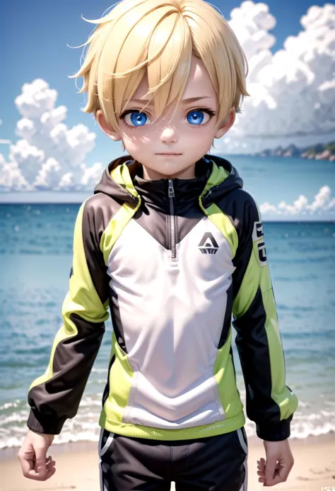 <lora:sota_epoch_13:0.6>,sota, solo,looking at viewer,short hair,bangs,blue eyes,blonde hair,long sleeves,1boy,hair between eyes,standing,wide rashguard jacket,male focus,cowboy shot,outdoors,sky,day,pants,cloud,hood,water,blue sky,ocean,beach,black pants,hood down,child,multicolored clothes,zipper,horizon,male child,wall,multicolored jacket,two-tone jacket , (masterpiece:1.2), best quality, high resolution, unity 8k wallpaper, (illustration:0.8), (beautiful detailed eyes:1.6), extremely detailed face, perfect lighting, extremely detailed CG, smile
The soft lighting and detailed surroundings create an immersive environment where imagination runs wild hyper-detailed,hyper-detailed face, high quality visuals, dim Lighting, sharply focused, octane render, 8k UHD