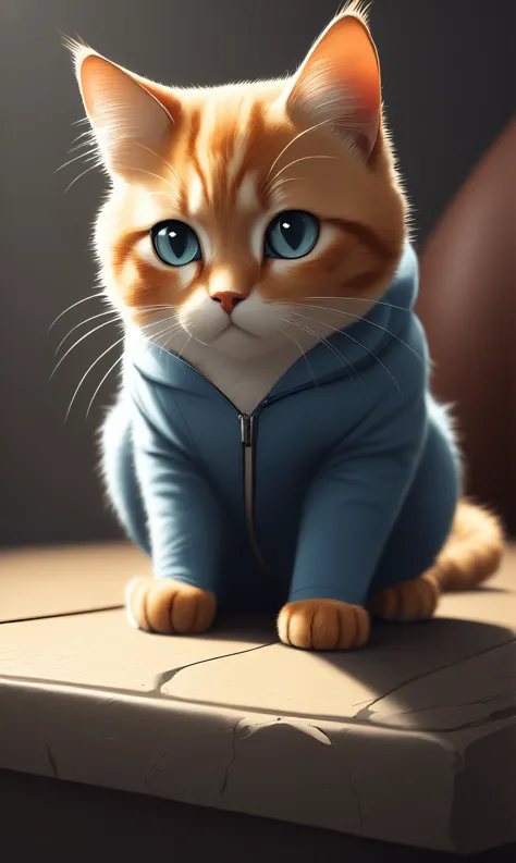 illustration, digital art, basety style, Cat, animal focus, digital painting, medium shot, sharp focus, focused, cgsociety, cgi, detailed,