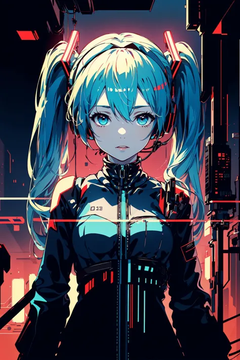 a woman in a futuristic outfit standing in front of a city