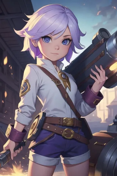 art by sam yang, art by artgerm, art by league of legends
masterpiece, best quality, tristana with a cannon