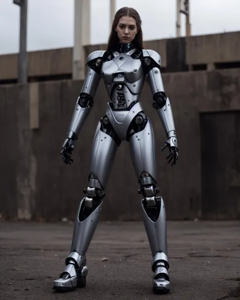 1girl:1.6, a woman with robotic suit, robot girl, mecha girl, mechanical parts resembles long hair