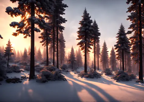 drawing of covered in snow Medivel large forest clouldy at sunset ,(((tk_env))) style, with people walking around, fine details, award winning image, highly detailed, 16k, cinematic perspective, ((video game environment concept art style)), pretty colors, ...