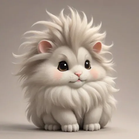 a close up of a fluffy white cat with a fluffy hair