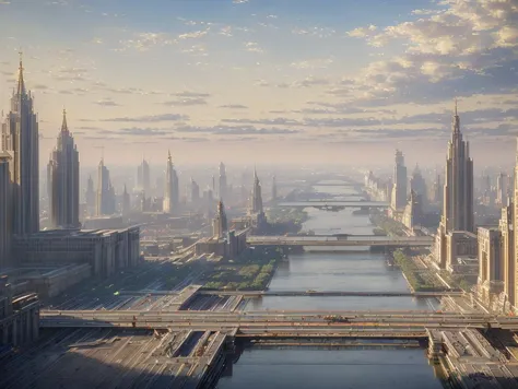 authoritarian, cityscape, scenery, view of a grand city, (masterpiece:1.3), (best quality:1.2), chiaroscuro, ( Unreal Engine, CGI render, Hyperdetailed, Americana, scenery, city, vivid colors, buildings, train station, mall, central park, residential complex, promenades, wide boulevards, courtyards, realistic, modern megacity, skyscraper, magnificent architecture, ), ultra high quality model, 8k Ultra HD, perfect composition, beautiful detailed intricate insanely detailed octane render, 8 k photography, soft natural volumetric cinematic perfect light, perfect depth of field shot, ray tracing, photometry, beautiful, 
(uploaded and trending on imgur, pixiv, furaffinity, pinterest, e621, inkbunny, tumblr, deviantart, artstation, ),
((in the style of and art by midjourney, greg rutkowski, raphael, Frank Lloyd Wright, James Gurney, Thomas Kinkade, )),
<lora:Authoritarian Architecture (AD):1>