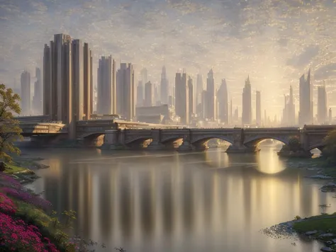 authoritarian, cityscape, scenery, view of a grand city, (masterpiece:1.3), (best quality:1.2), chiaroscuro, ( Unreal Engine, CG...