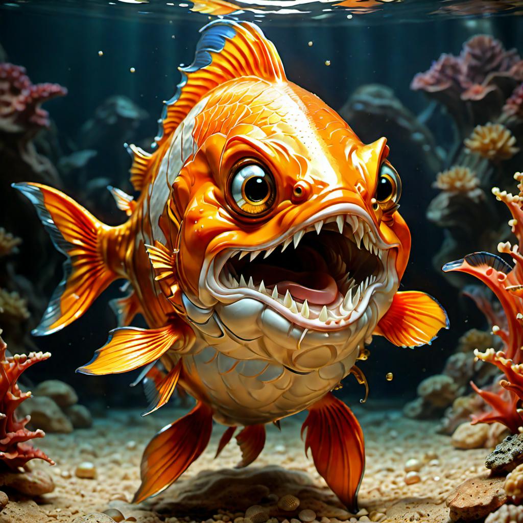 A close up of a fish with a big mouth and a fishy face - SeaArt AI