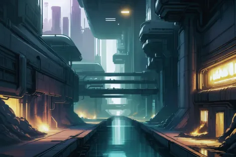 digital painting, infinite scifi subterranean city outside of the multiverse<lora:EnvyDigitalPaintingXL01:1.4>