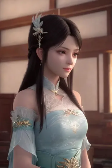 best quality,masterpiece,highres,1girl,blush,(seductive smile:0.8),star-shaped pupils,china hanfu,hair ornament,necklace,jewelry,Beautiful face,upon_body,tyndall effect,photorealistic,dark studio,rim lighting,two tone lighting,(high detailed skin:1.2),8k uhd,dslr,soft lighting,high quality,volumetric lighting,candid,Photograph,high resolution,4k,8k,Bokeh,xuner,