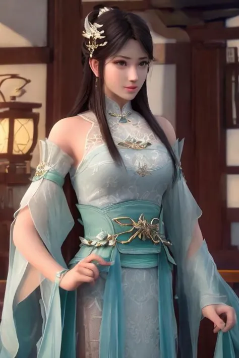 best quality,masterpiece,highres,1girl,blush,(seductive smile:0.8),star-shaped pupils,china hanfu,hair ornament,necklace,jewelry,Beautiful face,upon_body,tyndall effect,photorealistic,dark studio,rim lighting,two tone lighting,(high detailed skin:1.2),8k uhd,dslr,soft lighting,high quality,volumetric lighting,candid,Photograph,high resolution,4k,8k,Bokeh,xuner,