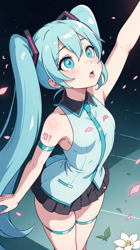 face focus, masterpiece, best quality, 1girl, hatsune miku, goth hatsune miku, kawaii cute hatsune mike in a cartoon style weari...