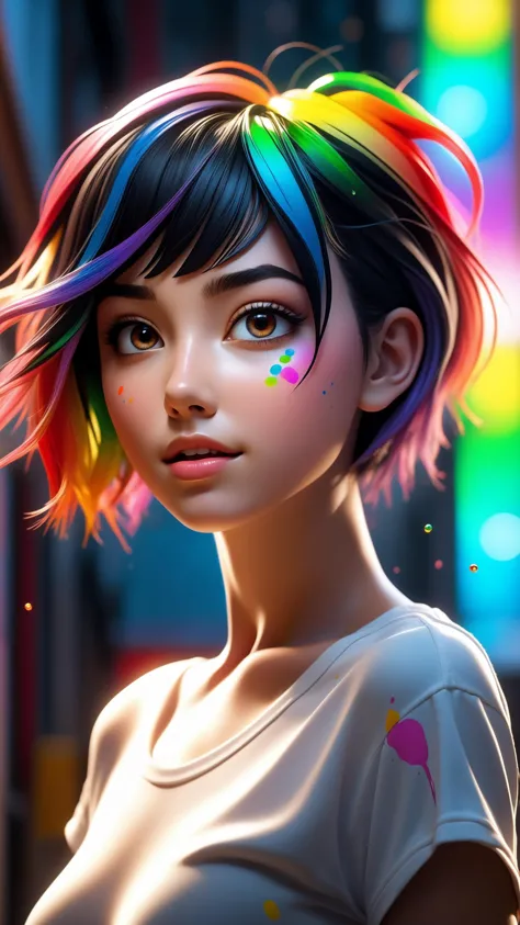 "cinematic photo crazy insane, high energy, magic, hyper realistic, detailed and realistic portrait of a woman, cartoon style, r...