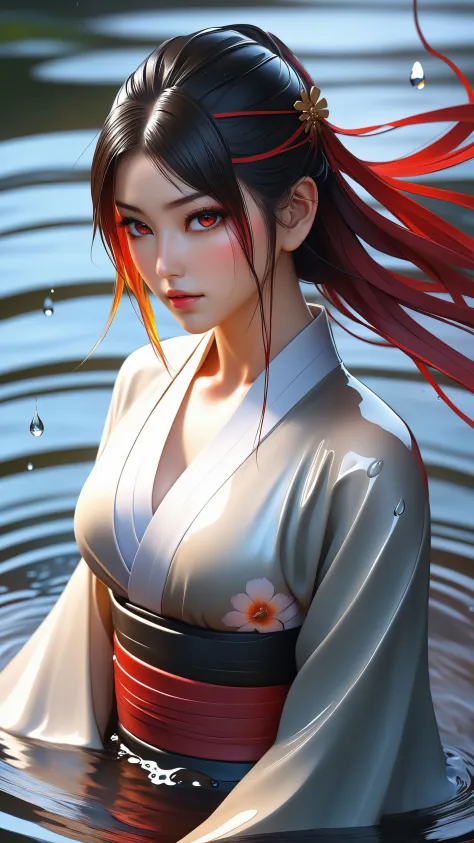 (Highest picture quality), (Master's work), (ultra-detailed), the portrait is centered, 1girl, raiden shogun, nsfw, (wet clothes...