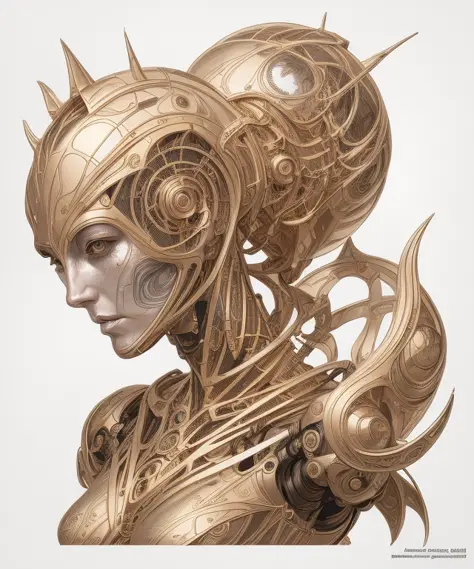 Golden ratio, robot witch, (gorgeous face:1.2), (gorgeous body:1.2), highly detailed, INTRICATE, centered, digital painting, art...