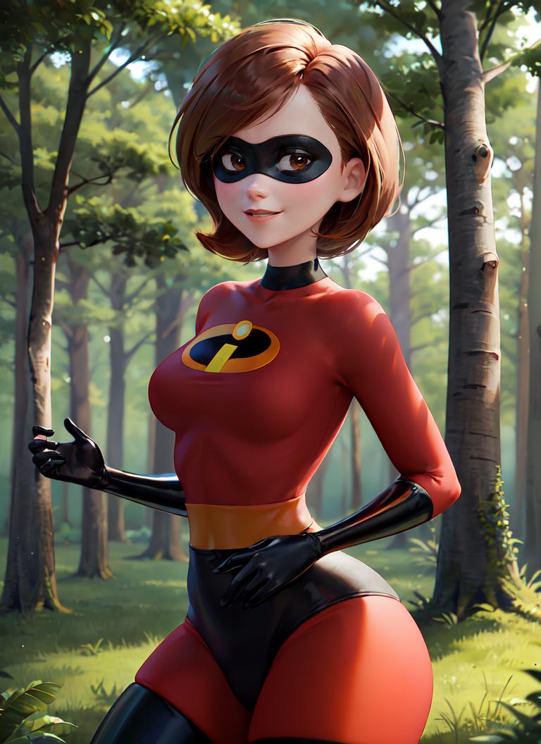 1girl)), ((2boys)), Captura a Helen Parr, also known as Elastigirl from -  SeaArt AI