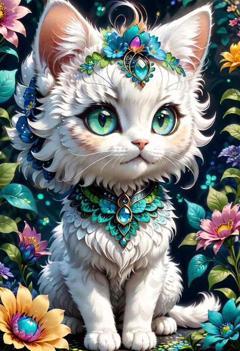 (masterpiece, top quality, best quality, official art, beautiful and aesthetic:1.2), (1kitten, extremely detailed,(fractal art:1...