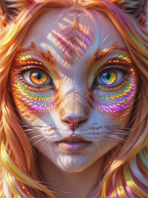 a close up of a woman with a cat face painted on her face