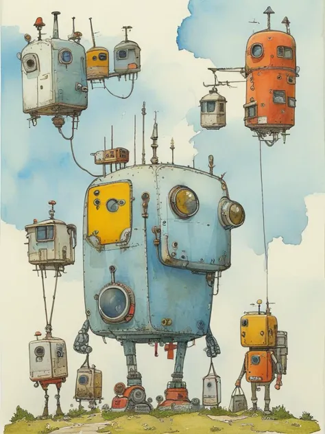 masterpiece,best quality,popsurrealism art,masterpiece,illustration,watercolor,ink,<lora:tbh105-sdxl-dim64:1>,style of Mattias Adolfsson,