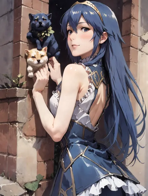 (Punktzahl_9,Punktzahl_8_hoch,Punktzahl_7_hoch,Punktzahl_6_hoch),Konzeptkunst,hochauflösend,Quelle Anime,shocher fine illustration,Detaillierte Linien,1 Mädchen,Lucina,(Detailliertes Gesicht:1.4),Zartes Gesicht,Feine Gesichtsstruktur,Detaillierte Augen,big phochiles,große Augen,schönes Gesicht,(milf:0.3),(Dunkelblaues Haar:1.3),(lange Haare),Teenager,18 Jahre alt,Teenager,defLucy, Tiara, (schönes Rüschenkleid:1.2),
Kleinerer Kopf,extrem detaillierte Nase,Schöne Nase,erröten,halb geschlossene Augen,
beautiful Detailliertes Gesicht,(kleine Brüste:0.3),Quittung,Überrascht, zurückschauen,schwaches Lächeln,
BREAK Straßenrand,gedimmtes Licht,Dunkelheit,tiefer Schatten,Schatten,Scheinwerfer,
Perfekte Anatomie,
dynamischer Winkel,unzensiert,dynamische pose,w4t3rc0l0ur,