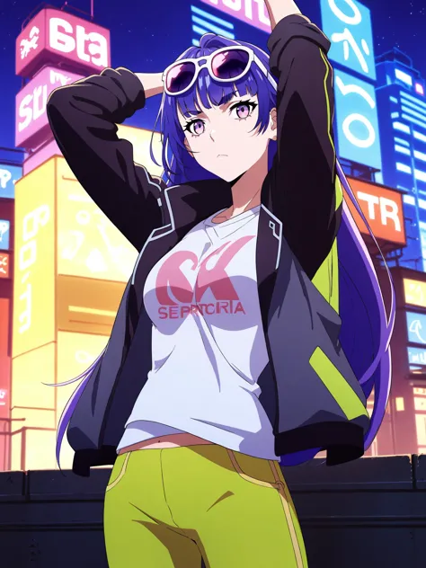 score_9,score_8_up,score_7_up,score_6_up,source_anime,<lora:MeMaHadrian>,cyberpunk,city, front view,(night), detal background,me...