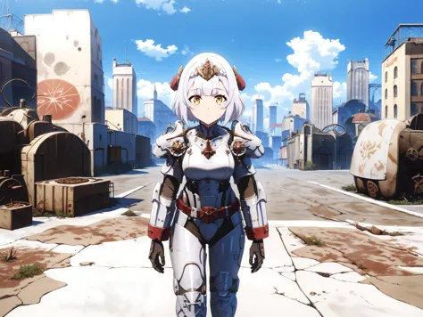 score_9,score_8_up,score_7_up,score_6_up,source_anime,<lora:MeMaHadrian>,front view,looking at viewer,post apocalypse, city,1gir...