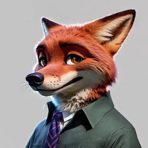 there is a fox wearing a suit and tie with a shirt