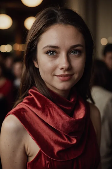 masterpiece, best quality, 1girl, solo, woman, green eyes, seductive smile, red dress, scarf, gala, ceremony, on a scene, projector, indoors, velvet, singing, <lora:epiCRealismHelper:1> mt-gigliola <lora:[IT]_-_Gigliola_Cinquetti:1>, RAW candid cinema, 16mm, color graded portra 400 film, remarkable color, ultra realistic, textured skin, remarkable detailed pupils, realistic dull skin noise, visible skin detail, skin fuzz, dry skin, shot with cinematic camera