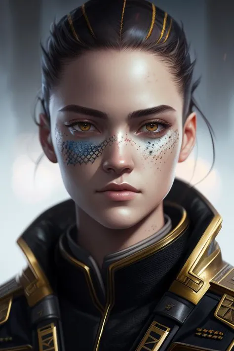 portrait of detailed soldier cinematic shot on canon 5d ultra realistic skin intricate clothes accurate hands Rory Lewis Artgerm WLOP Jeremy Lipking Jane Ansell studio lighting, ray tracing, bloom sci-fi, Fantasy cyberpunk atmosphere