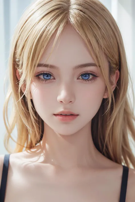 1girl, (close up:1.4), (oblique angle, canted angle), (best quality, masterpiece, illustration, photorealistic, photo-realistic), (realistic:1.4), RAW photo, ultra-detailed, CG, unity, 8k wallpaper,16k wallpaper, extremely detailed CG, extremely detailed, an extremely delicate and beautiful, extremely detailed, Amazing, finely detail, official art, High quality texture, incredibly absurdres, highres, huge filesize, highres, look at viewer, (young:1.4), (beautiful detailed girl), 18 years old girl, (glossy shiny skin, beautiful skin, fair skin, white skin, realistic_skin), ((shiny blonde hair)), perfect face, detailed beautiful face, detailed indigo eyes, glossy lips,