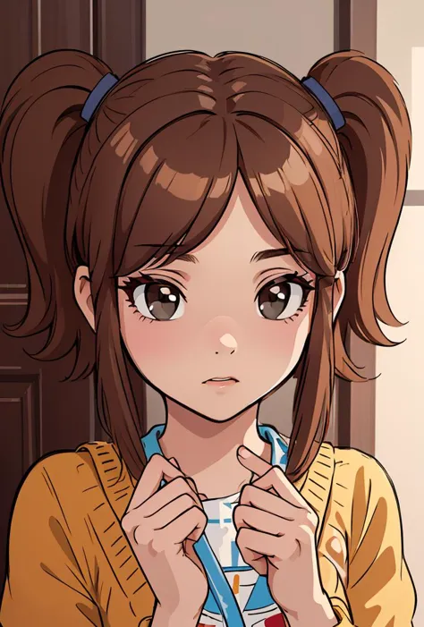 (masterpiece, best quality), 1girl,  <lora:Bethany_TheBindingOfIsaac:0.8> bethanyTBOI, 1girl, brown hair, twintails, black eyes