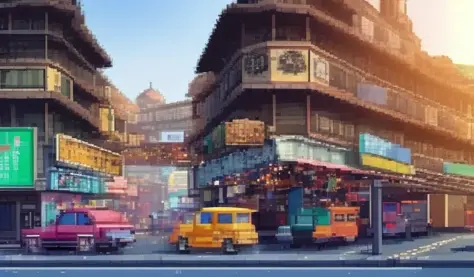 16bitscene,detailed kowloon walled city,  (masterpiece:1.0), (best quality:1.4), detailed sky,(gorgeous anime_screencap,limited ...