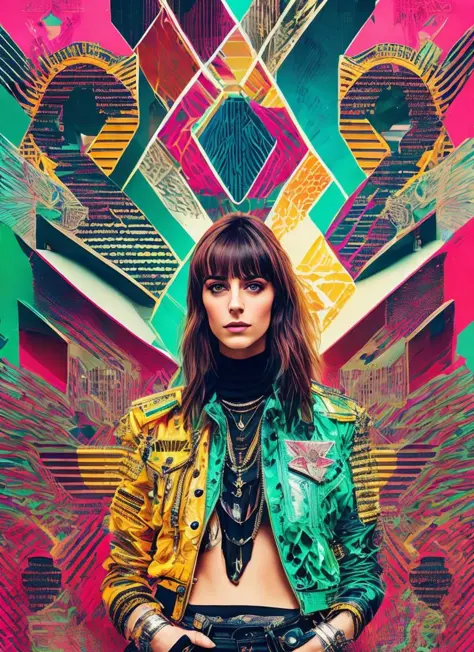 A stunning intricate full color portrait of a beautiful woman,
wearing a swpunk jacket,
epic character composition,
by ilya kuvshinov, alessio albi, nina masic,
sharp focus, natural lighting, subsurface scattering, f2, 35mm, film grain