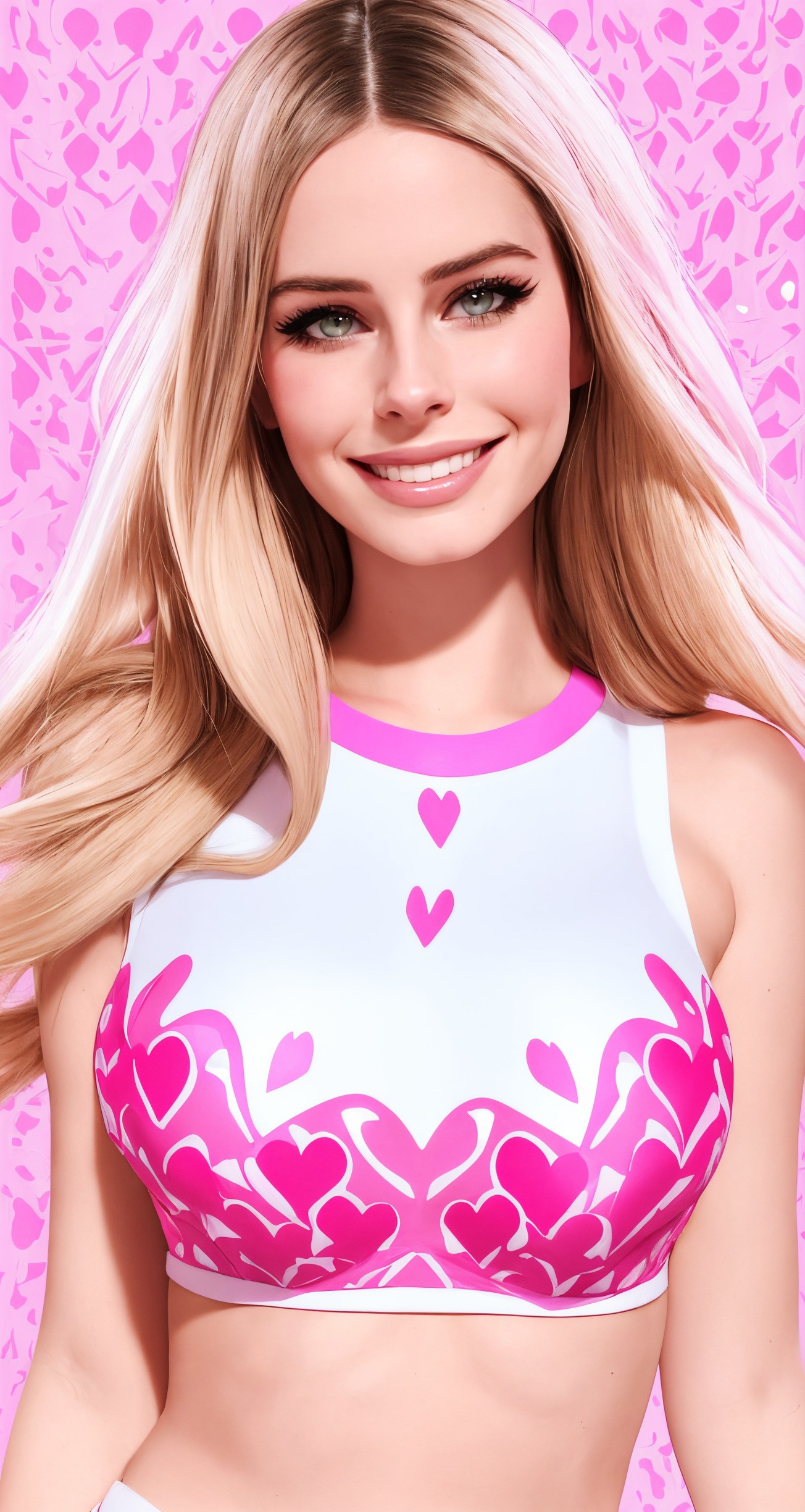 Barbie doll with long blonde hair and pink dress - SeaArt AI