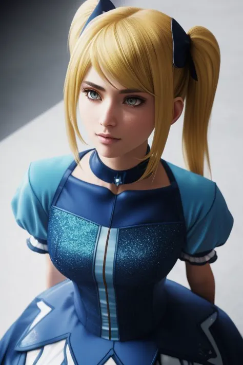 (kanamemadokaoutfit:1.3), cowboy shot, (samus aran) dressed in (puffy blue and yellow magical girl outfit), (blonde twin-tails hair), magical girl, masterpiece, best quality, (perfect face, beautiful face, symmetric face),
8k, RAW photo, photo-realistic, masterpiece, best quality, absurdres, incredibly absurdres, huge filesize, extremely detailed, High quality texture, physically-based rendering, Ray tracing,