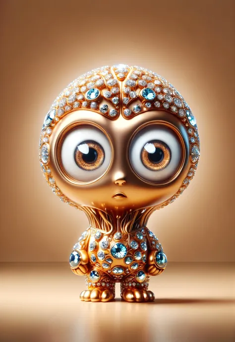 Una bombilla hecha de ral-braynclz con ojos., manos en la cintura, primer plano lindo y adorable, lindos ojos reflectantes circulares grandes, Renderizado de Pixar Ral-bling