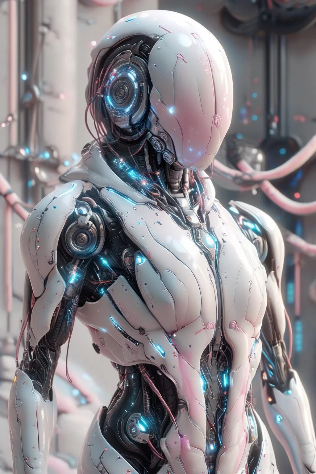 cottoncandy,NOFACE,CYBORG,(full body:1.3),
In a futuristic scene,(a female cyborg:1.3) with intricately interconnected cables adorning its head stands within an advanced spaceship. The interior is bathed in bright lights that reflect off the gleaming metallic surfaces of the ship's mechanical shell,creating a vivid sci-fi ambiance. To infuse a festive touch,the cyborg is adorned with marshmallow-like decorations around its shoulders or neck. The entire picture is rendered in high-quality 3D style,meticulously capturing a fusion of exploration,evolution,and celebration in a visually striking world where science fiction meets fantasy,
UHD,Extreme detail,natural light,volume light,fantasism,professional color,professional composition,