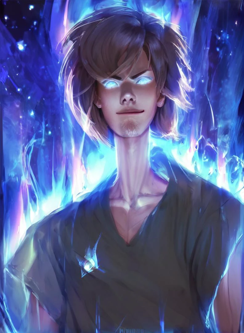 score_9, score_8_up, score_7_up,solo, 1boy, face focus,portrait,detailed face,detailed eyes, blue glowing energy eyes, brown hair, shirt,100% power level,ultra instinct mode,blue flame aura around body, 