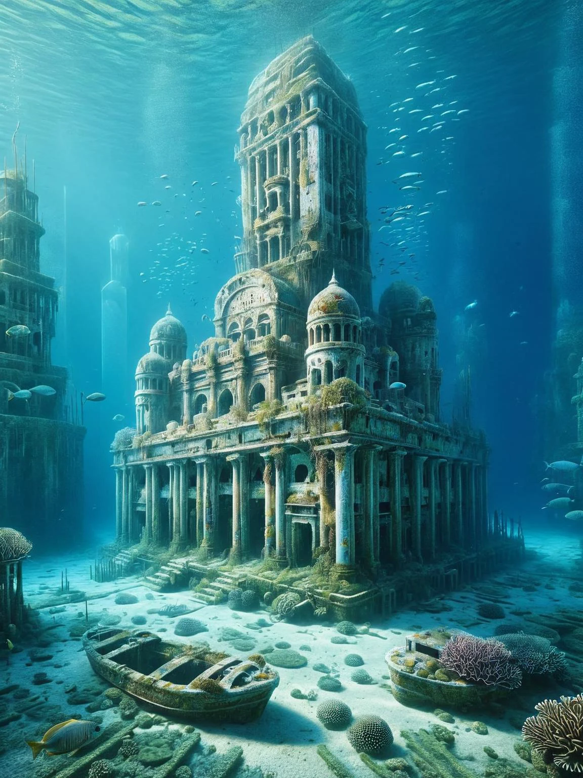 An ais-abandz underwater city 4k, uhd,masterpiece