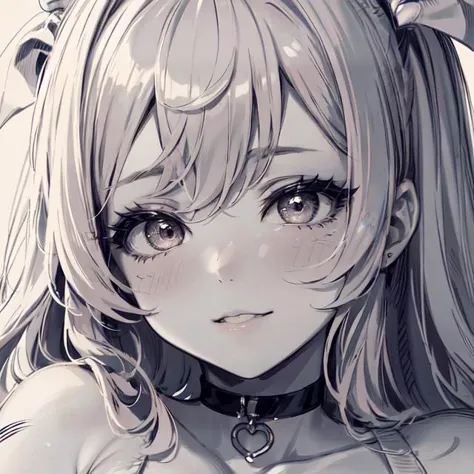 (masterpiece, best quality:1.1), monochrome, 1girl, Belle Delphine, pink hair, face, close-up, hand-drawn art, Unpainted, <lora:DI_belle_delphine_v1:0.8>, <lora:mylora_shouhui:1>