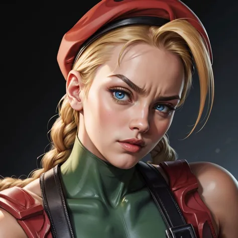 absurdres, highres, best quality, masterpiece, <lora:RocksEyebrowRaise:0.4> RocksEyebrowRaise, portrait, raised eyebrow, thick eyebrows, face closeup, abstract gradient background, <lora:more_details:0.5> <lora:cammy whiteV1:1> cammy white, blue eyes, blon...