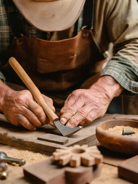 a close up of a person using a chisel to sharpe a piece of wood