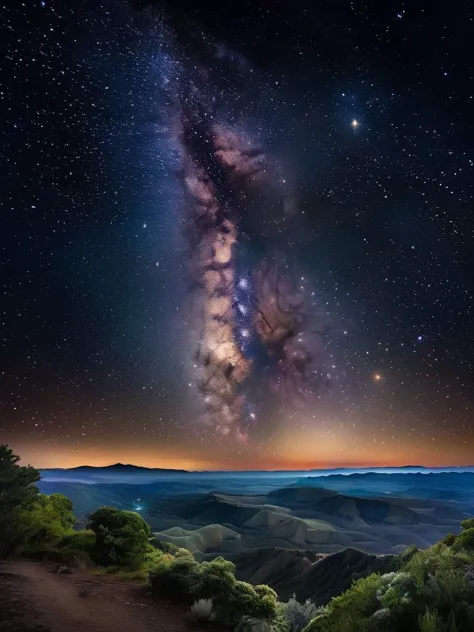 a view of the milky and the milky from the top of a mountain