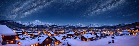 360 full panorama view, Cozy Mountain village