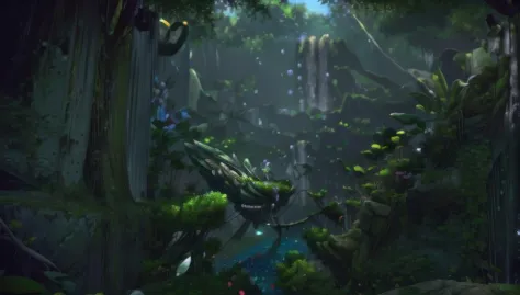 <lora:TERA_ScreenShot:1>,tree,green,river,light,waterfall,overlook,