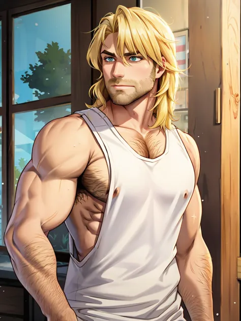 blond hairy man wearing a tank top <lora:Stringer_v5-000029:0.8>