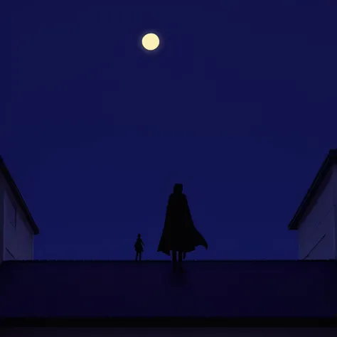 arafed image of a person standing on a roof with a dog