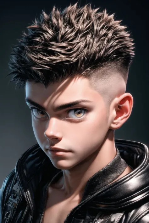 official art, unity 8k wallpaper, ultra detailed, beautiful and aesthetic, masterpiece, best quality,  extremely detailed,
1boy, short spiked hair, crew cut hair, handsome,
<lora:add_detail:1.5>
<lora:epiNoiseoffset_v2Pynoise:3>