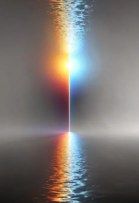 a close up of a cross with a light reflecting in the water