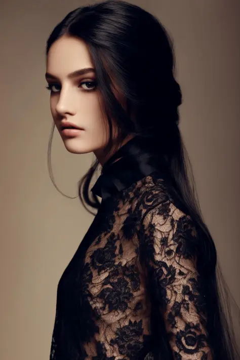 1girl   
detailed face 
 long hair
black lace dress shirt, 
Paolo Roversi  
  (best shadow, dramatic lighting)
( masterpiece,rea...