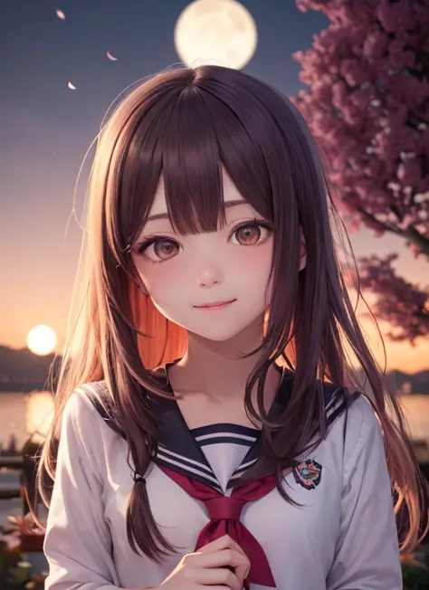 masterpiece, best quality,
1girl, bangs, blue_sailor_collar, blurry, blurry_foreground, blush, branch, rainbow hair, cherry_blossoms, dango, depth_of_field, eyebrows_visible_through_hair, falling_petals, floral_background, flower, hair_between_eyes, hand_u...