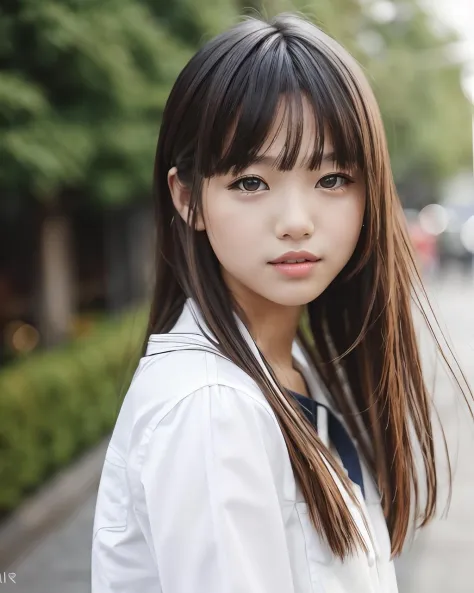 best quality, RAW photo,  1girl, solo, long hair, blurry background,